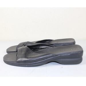 VTG 90's  Nine & Co Leather Slip on Sandals Black Womens 11